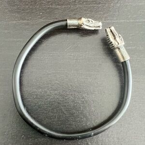 Snake head rubber cord Mexico silver 925 bracelet